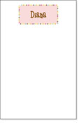 Queen Bee Personalized Note Pads - Pink Dotted Frame (NP-H-31)